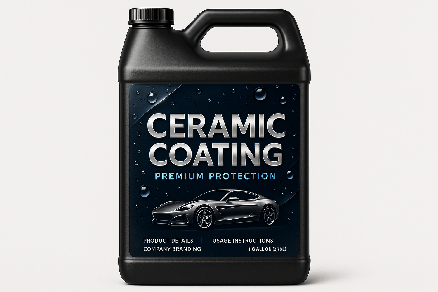 Product label design on a gallon bottle something to do with a ceramic coating