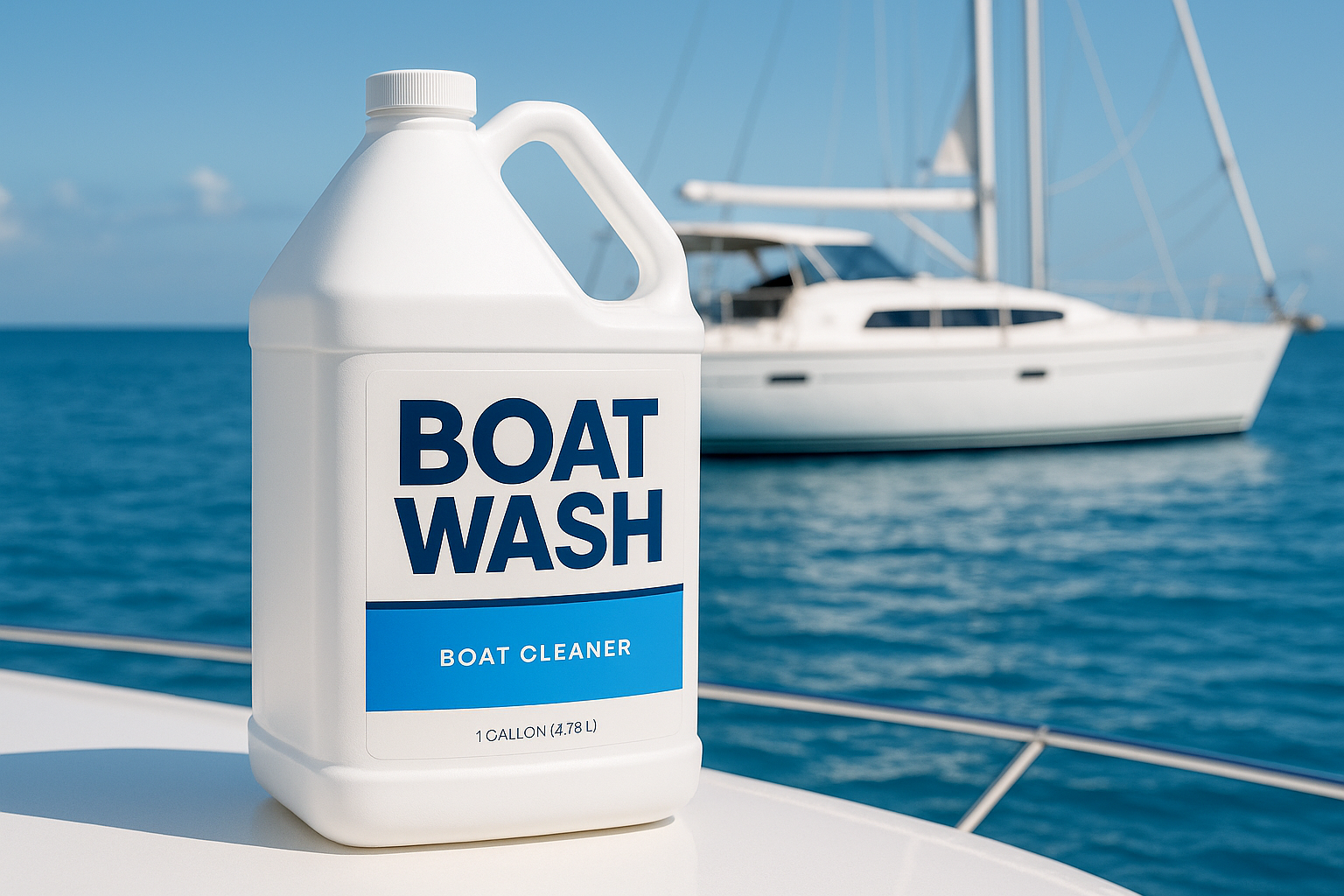 Gallon Boat wash with a boat in the background